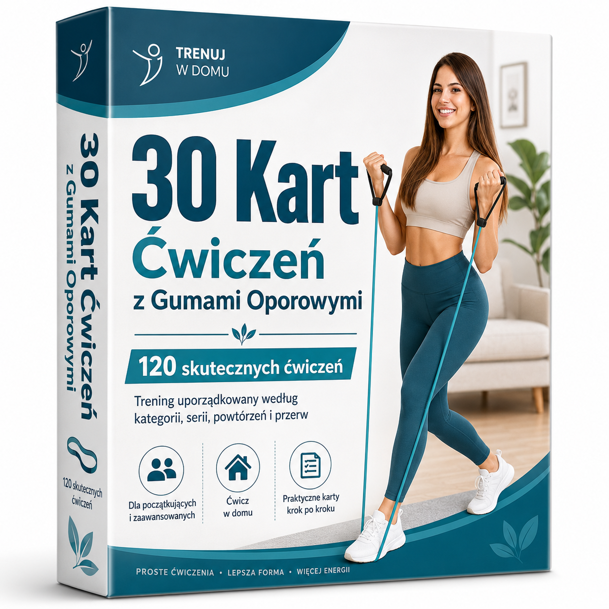 30 Kart Ćwiczeń z Gumami Oporowymi
